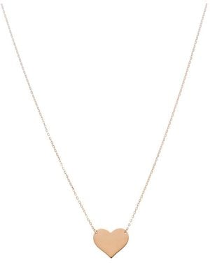 Italian Gold 10K Rose Heart Necklace - White