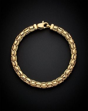 Italian Gold 14k Puff Cage Bracelet - Black