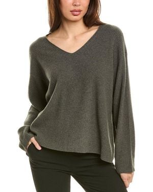 Eileen Fisher V-Neck Cashmere Boxy Jumper - Grey