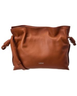 Loewe Flamenco Medium Leather Clutch - Brown