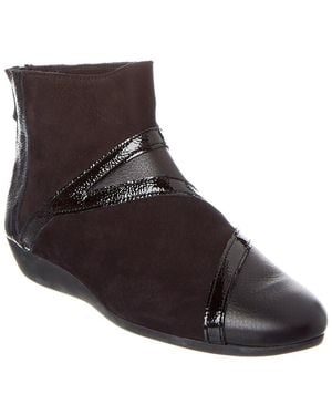 Arche Onyzem Leather & Patent Bootie - Brown