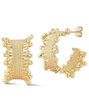 Chloe and Madison Jewelry Plated Statement Wide Hoops - Metallic