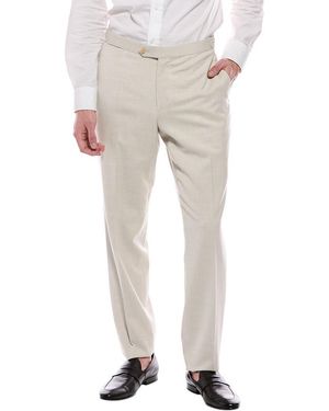Isaia Wool, Silk, & Linen-Blend Trouser - Natural