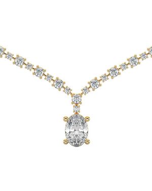 Sabrina Designs Lab Grown Diamonds 14K 8.54 Ct. Tw. Lab-Grown Diamond Drop Necklace - Metallic