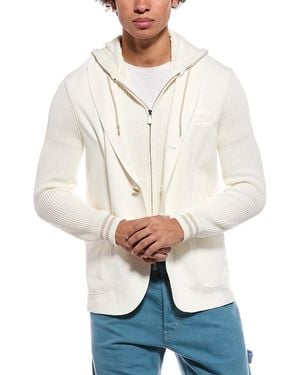 Eleventy English Rib Bib Jacket - White