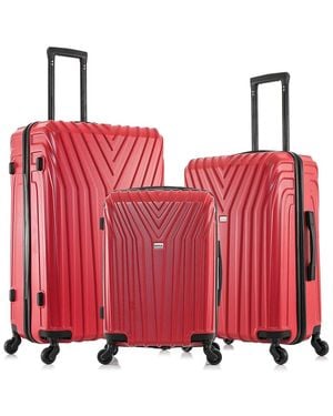 InUSA Vasty Lightweight Hardside Spinner 3 Piece Set - Red