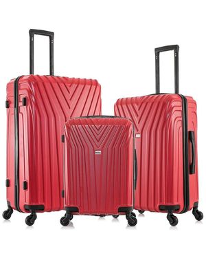 InUSA Vasty Lightweight Hardside Spinner 3 Piece Set - Red