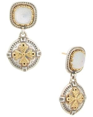 Konstantino Dome Silver & 18k Mother Of Pearl Drop Earrings - Metallic
