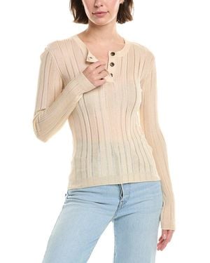 FRAME Laddered Rib Henley - White