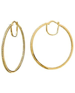 Savvy Cie 18k Plated Cz Inside-out Hoops - Metallic