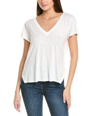 Bella Dahl Side Slit V-neck T-shirt - White