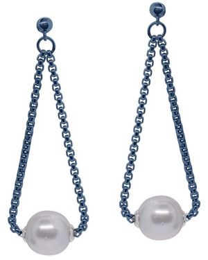 Alor Classique 14K & Stainless Steel 11-12Mm Pearl Earrings - Blue
