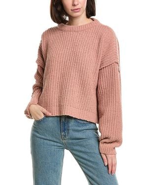 LaBiz Chenille Crewneck Sweater - Red