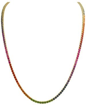Sabrina Designs 14K 8.20 Ct. Tw. Sapphire Tennis Necklace - Metallic