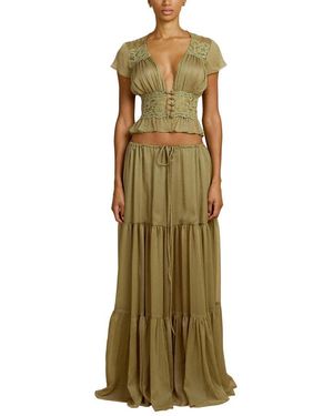VIBI 2Pc Top & Skirt Set - Green