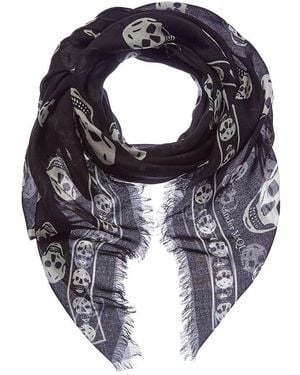 McQueen Silk Scarf - Blue
