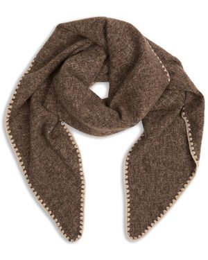 Saachi Knitted Triangle Shawl - Brown