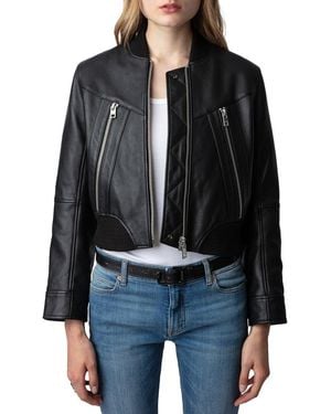 Zadig & Voltaire Bunta Reversible Leather Jacket - Black