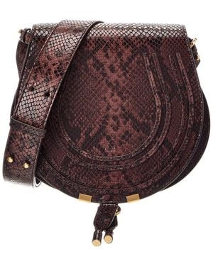 Chloé Plisse Leather Shoulder Bag - Brown