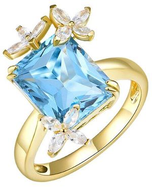 Kai Fine Jewelry 14K.75 Ct. Tw. Lab-Grown Diamond & Topaz Cocktail Ring - Blue