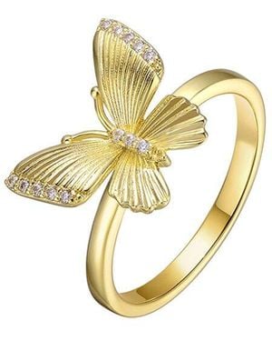 Rachel Glauber 14k Plated Cz Statement Ring - Metallic