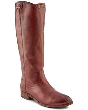 Frye Melissa Button 2 Wide Calf Leather Boot - Red