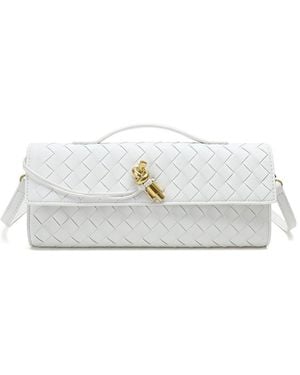 Tiffany & Fred Paris Woven Leather Clutch - White