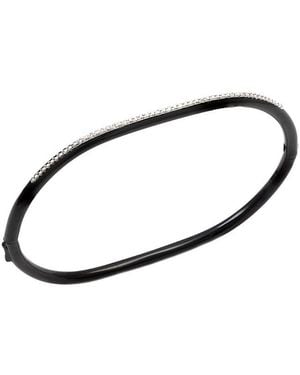 Diamond Select Cuts Stainless Steel 0.07 Ct. Tw. Diamond Bangle - White