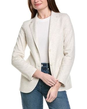 Eleventy Single-breasted Real Cut Wool-blend Blazer - Natural
