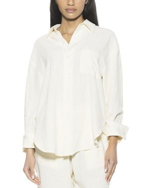 Alexia Admor Amber Linen-Blend Shirt - White