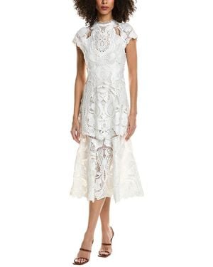 Jonathan Simkhai Laura Guipure Lace Cap Sleeve Midi Dress - White