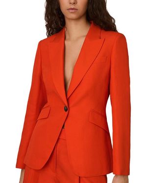 Reiss Raine Linen-Blend Formal Jacket - Red