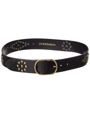 Persaman New York Milly Leather Belt - Black