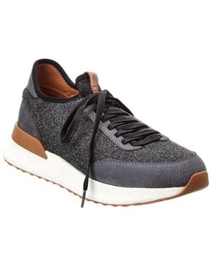 Gentle Souls Laurence Stretch Jogger Felt & Leather Trainer - Grey