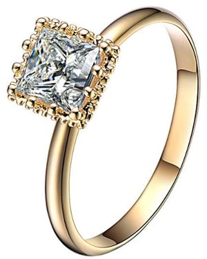 Genevive Jewelry 14k Over Silver Cz Ring - White