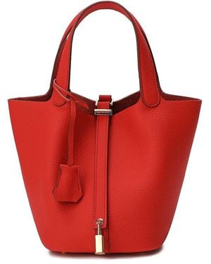 Tiffany & Fred Paris Leather Top Handle Satchel - Red