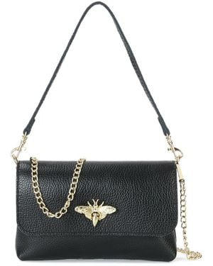Tiffany & Fred Paris Tiffany & Fred Fold-Over Flap Shoulder Bag - Black