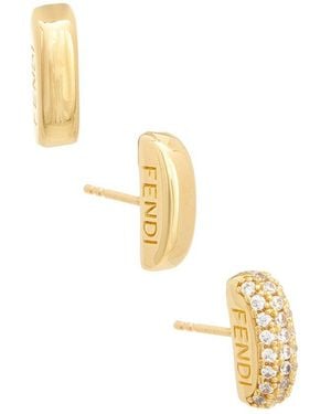 Fendi Filo Cz Earring Set - Metallic