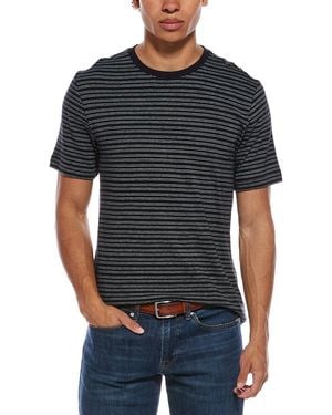 Vince Stripe Loose Knit Crewneck T-Shirt - Black