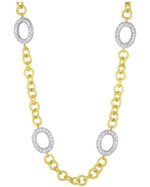 Genevive Jewelry 14k Plated Cz Statement Necklace - Metallic