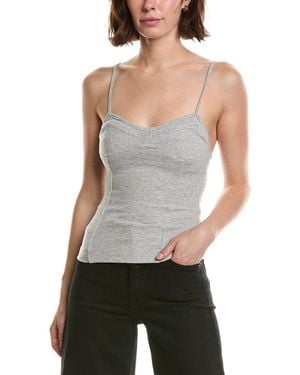 Nia Ribbed Hacci Corset Tank - Grey