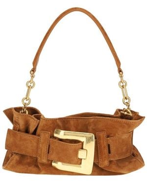 Balmain Leather Shoulder Bag - Brown