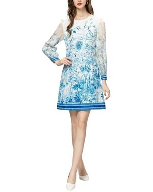 BURRYCO Long Sleeve Mini Dress - Blue