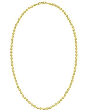 Italian Gold 14K Diamond Cut Disco Bead Necklace - Metallic