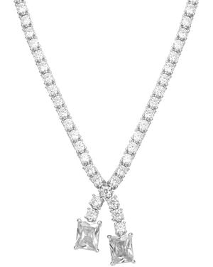 Rachel Glauber Cz Statement Necklace - Metallic