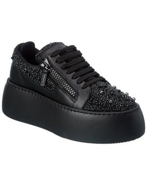 Giuseppe Zanotti Alma Leather Platform Sneaker - Black