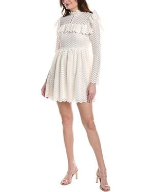 Rebecca Taylor Chevron Lace Mini Dress - White