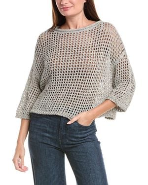 Lafayette 148 New York Oversized Open Stitch Jumper - Grey