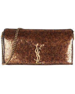 Saint Laurent Brown Embellished Sequin Medium Kate 99 Bag (authentic Pre- Loved)
