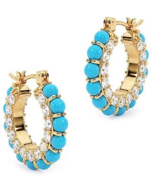 Liv Oliver 18K Plated 24.90 Ct. Tw. Cz Sparkle Hoop Earrings - Blue